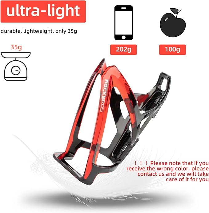 ROCKBROS Bike Water Bottle Holder Ultra-Light Bicycle Bottle Cages with Screws Tool, Universal Bike Cup Holder for Road MTB Mountain Bikes Cycling Accessories（2 Pack）