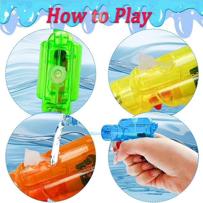 24 Pcs Mini Water Gun for Kids,Color Small Squirt Water Guns,Plastic Blasters for Beach Swimming Pool Toys,Summer Theme Party Favors,Outdoor Water Fighting Games Prop