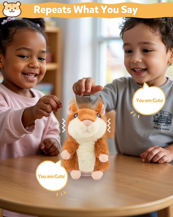 Ayeboovi Toddler Toys Talking Hamster Repeats What You Say Interactive Fun Kids Toys for Ages 2-4 Birthday Gift | Stuffed Animals Autism Toy Gifts for 2 3 4 5+ Year Old Girls Boys