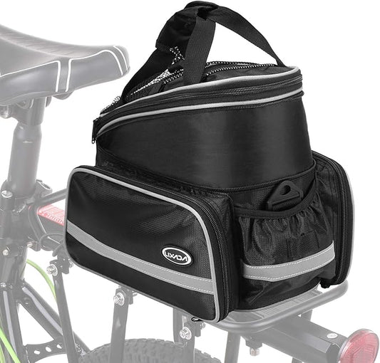 Lixada Bike Trunk Bag Waterproof Bicycle Rack Rear Carrier Bag 25L Bicycle Commuter Bag Bike Rack Bag Pannier Bag Shoulder Bag with Rain Cover