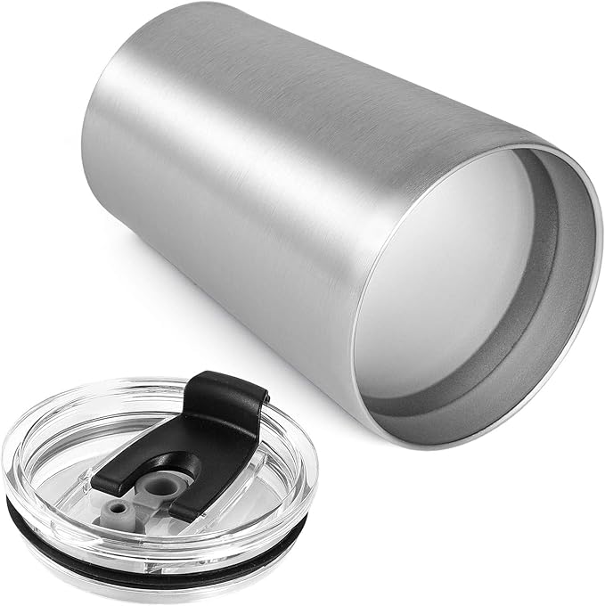 VEGOND 12oz Tumbler Stainless Steel Tumbler bulk Vacuum Insulated Double Wall Travel Tumbler with Lid and Straw Reusable Tumbler, Stainless 1 Pack