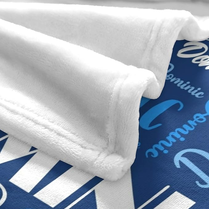 Name Blanket Personalized Blanket for Adult Kids Flannel Customize Throw Blanket Custom (Color 18, 30 x 40 Inches)