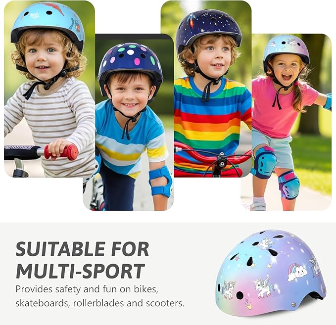Kids Toddler Bike Helmet for Boys Girls, Adjustable Bicycle Helmet from Infant Baby to Children, Multi-Sport for Scooter Skateboard Roller/Inline Skate