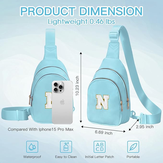 Birthday Gifts for 7 8 9 10 11 12 13 Year Old Girls Small Initial Sling Bag Cross Body Bag Fanny Pack for Girls