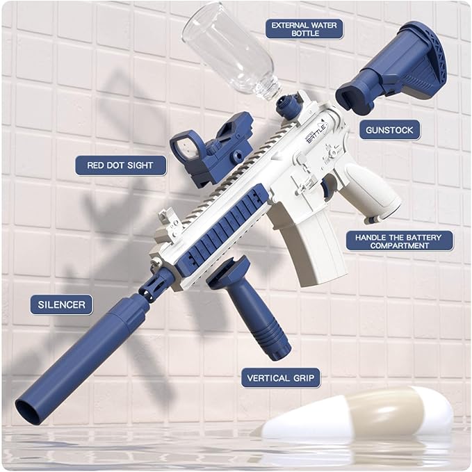 JONEG Electric Water Blaster for Kids Adults - Automatic, Extended-Range, Universal Inlet, Summer Outdoor Beach Swimming Pool Party Toys, Gift for Kids Age 8 9 10 11 12 Years Old Boys