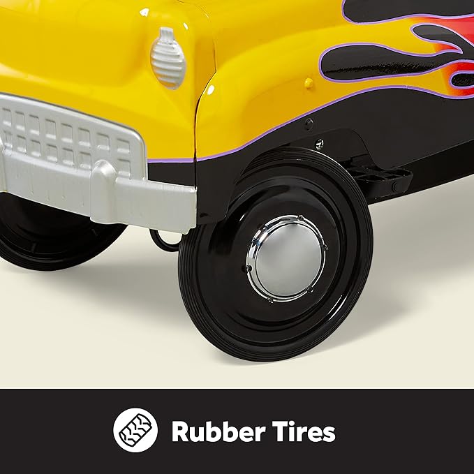 Kid Trax Street Rod Pedal Car, Indoor/Outdoor Toys for Toddlers Ages 3–5, Classic Design Ride On Car, Kid Cars to Drive, Ride On Toy, Toddler Boy Toys, Durable Steel Cars for Kids, Max Weight of 60lbs