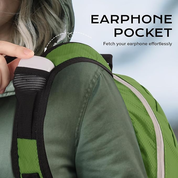 15L Water-resistant Hiking Daypack, Small Backpack Travel Outdoor, Lightweight Day Pack with Tool Loops