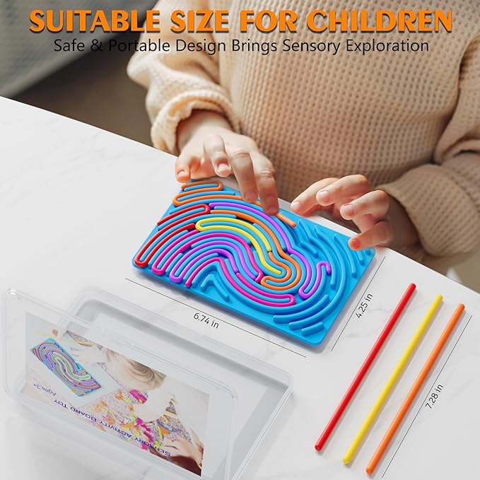 Sensory Fidget Toys for Kids Toddler Boys ,Sensory Activity Board for Stress Anxiety Autistic ADHD, Calm Down Travel Airplane Essentials Toys for 3+ Year Old, Stuffers Gifts for Teen Girls