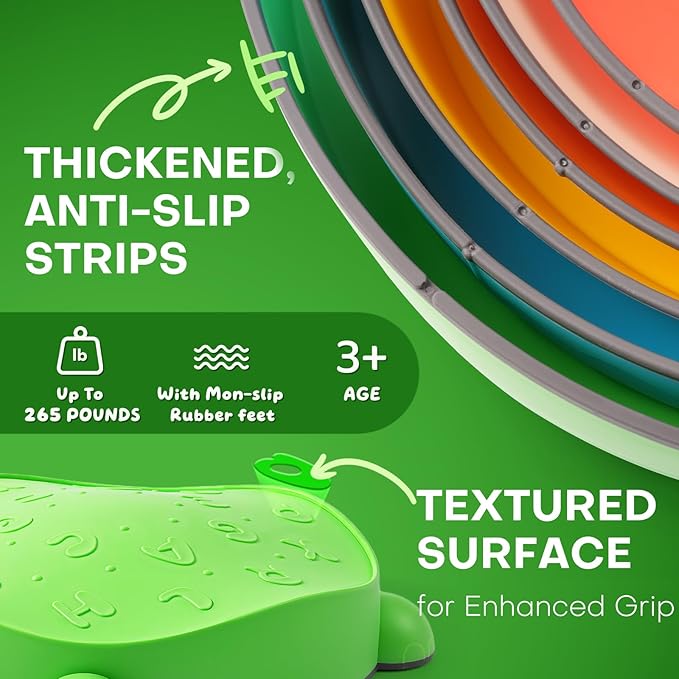 6PCS Dinosaur Stepping Stones for Kids with 3 Wooden Dice (Emotion/Action/Color)-Balance Stone Interactive Play Toddler Stepping Stones for Indoor/Outdoor,Sensory Toys for Toddlers