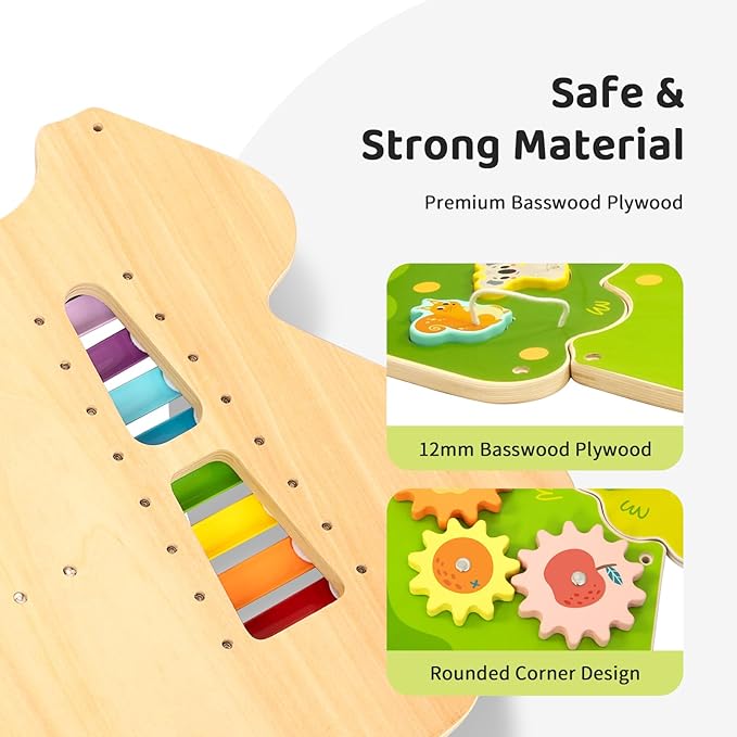 OOOK Tree Wall Busy Board Panel, Montessori Sensory Toy, Toddler Learning Activity Center, Toddler Learning Activity Center, Interactive Toys, Wooden Sensory Wall Develops Kids Skills in All Aspects