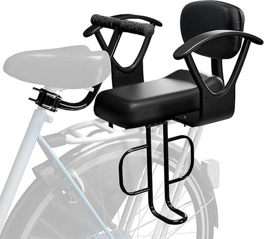 Rear Child Bike Seat with Thick Backrest, Rear Child Bicycle Seat Design for Children Aged 2 to 8 Years Old, One Size (Black-a)