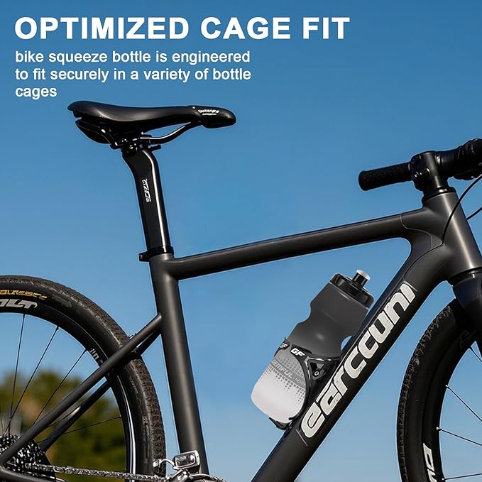 GEMFUL 2 Pack Bike Water Bottles 24oz Squeeze Cycling Drink Bottle BPA-Free Leak-Proof No-Sweat Grip for MTB Commuting Gym Road Bikes (Gradient Pink Blue+Grey)