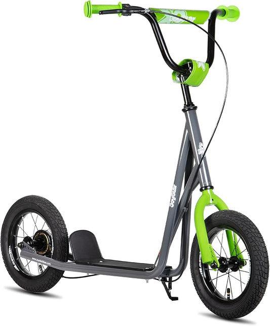 JOYSTAR Kick Scooter for Ages 5-9 Years Old Boys Girls, 12 Inch Big Wheels Scooters for Kids, Teens and Adults, Rear Brake and Adjustable Handlebar, Kids Scooter