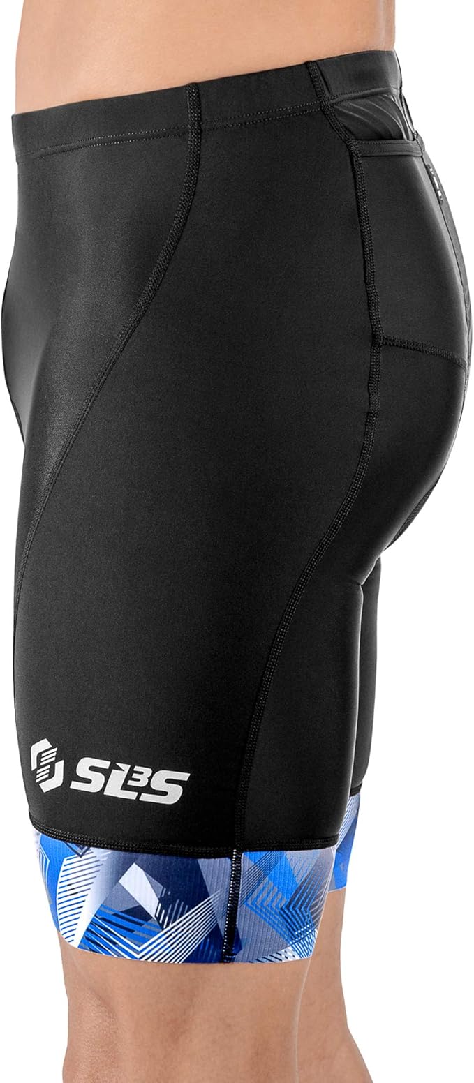 SLS3 Triathlon Shorts - Men's Padded Tri Shorts with 2 Pockets, Medium Compression