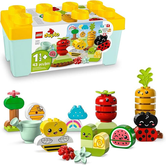 LEGO DUPLO My First Organic Garden Brick Box Building Toys - Stacking Blocks for Toddlers, Girls & Boys, Ages 1.5+ - Sensory Learning & Educational Toys for Fine Motor Skills - 10984