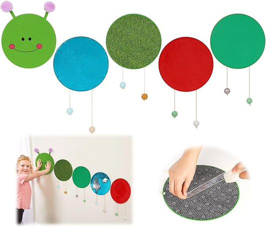 Sensory Wall Panel for Kids, Sensory Toys for Wall ＆ Floor, Sensory Mats for Autistic Children and Toddlers, Wall Busy Board Sensory Room Must Haves (Caterpillar)
