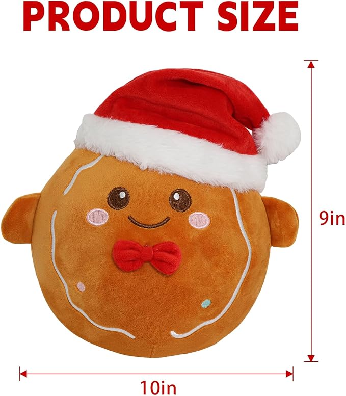 Christmas Plush Toys, Christmas Stuffed Animal Gingerbread Man,Cute Plushies Gift for Boys Girls Kids