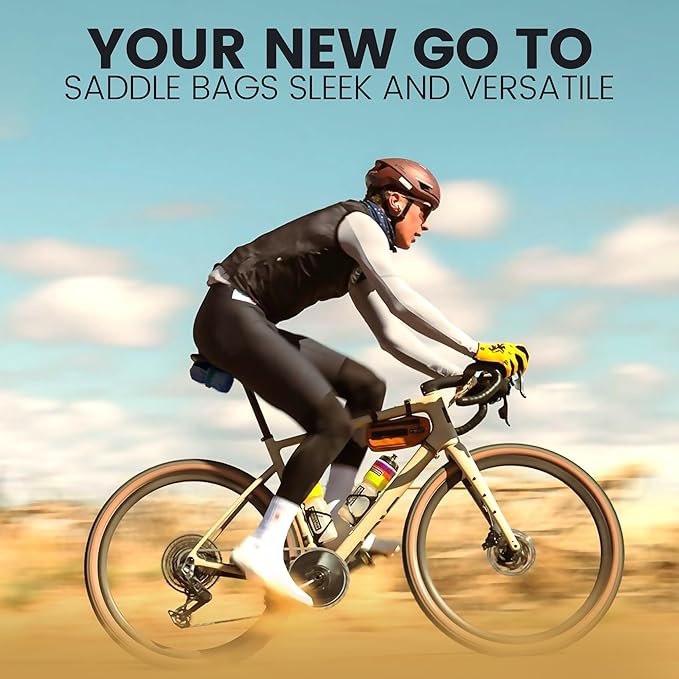 Compact Bike Saddle Bag – Cosmic Blue | 0.3L Bike Seat Bag (3" x 4.25" x 1.25") | Water-Resistant Ripstop, Waterproof Zipper, Internal Pocket | Durable Under Seat Storage