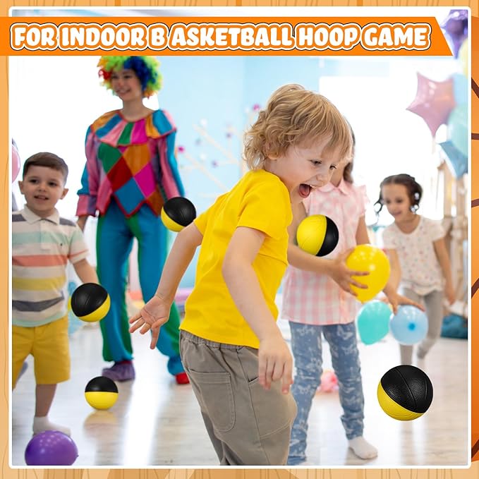 6 Pcs Foam Mini Basketball 4 Inch Mini Hoop Ball Small Squeeze Stress Balls Soft Quiet Bouncy Ball Foam Basketball for Indoor Outdoor Sport Theme Party Game Gifts