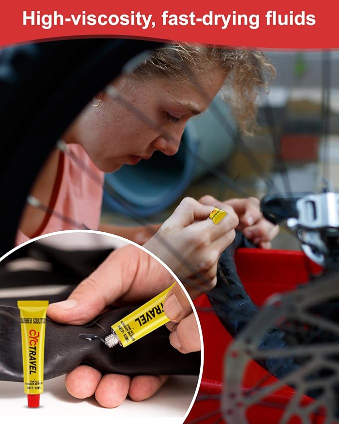 Bike Tire Repair Kit, Bicycle Inner Tube Puncture Patch Kits with 20 PCS Vulcanizing Patches, User Manual, Metal Rasp and Tire Lever, Bike Patch Kit for Mountain and Road Bike.