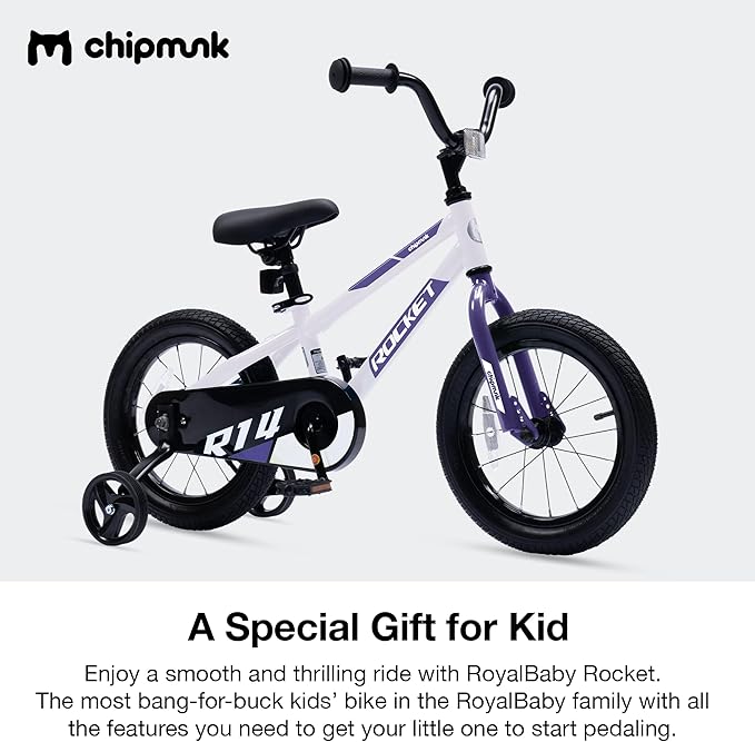 Chipmunk Kids Bike Toddlers 12 14 16 18 Inch Wheel Bicycle Beginners Boys Girls Ages 3-11 Years, Multiple Color Options