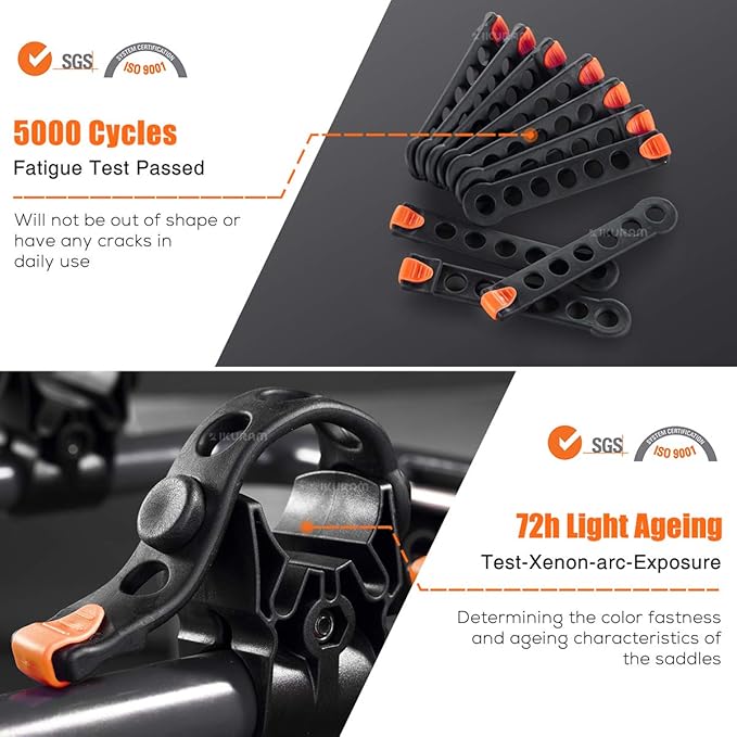 2 Bike Rack Bicycle Carrier Racks Hitch Mount Double Foldable Rack for Cars Truck SUV Fits 2" Receiver, Tie Down Strap, Anti-Rattle Hitch Tightener & Bicycle Cross-bar Adapter for Kid’s Bike