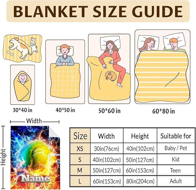 Tennis Blanket for Son Grandson on Birthday, Personalized 50x40 Inches Cozy Soft Small Tennis Blankets for Kids Boys Sports Decor for Sofa Couch