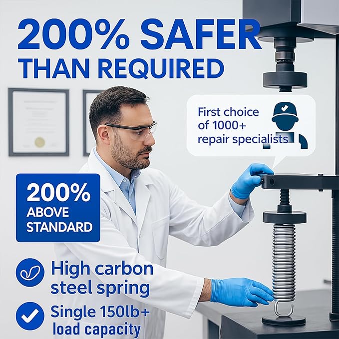 Trampoline Springs Heavy Duty Stainless Steel Replacement,16-Pack with T-Hook and Pulling Tool,5.5-7 Inch