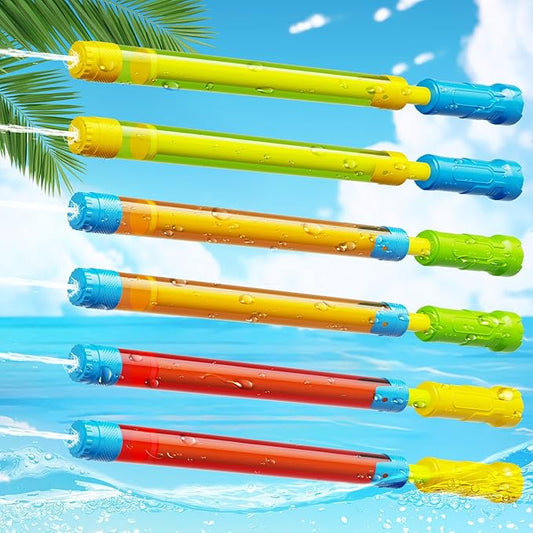Water Blaster Toy - 16.5'' Bulk Squirt Gun Pool Toys for Kids & Adults, 6 PCS Water Soaker Guns for Outdoor Swimming Pool Beach Summer Party Games