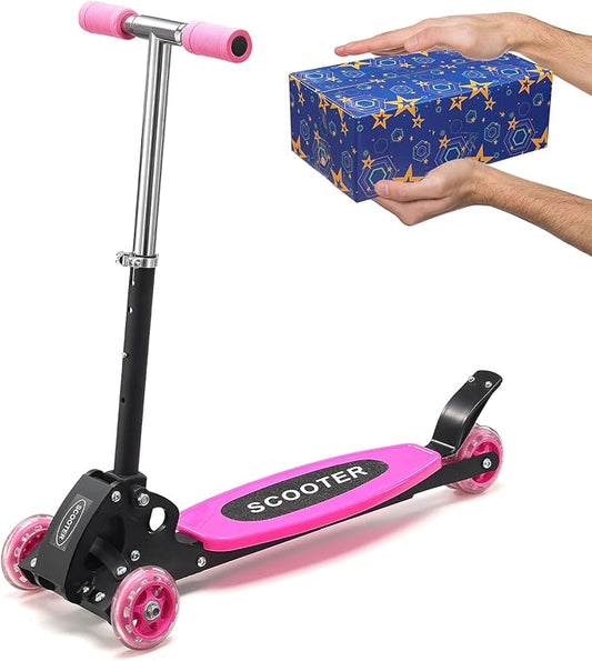 Heavy-Duty Kids 3-Wheel Scooter – Adjustable Height Handlebar, Sturdy Metal Frame, Non-Slip Deck, Foldable, for Ages 2+ (110 lbs Capacity)