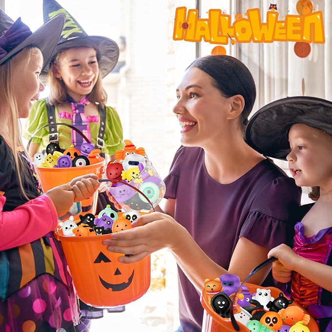 Halloween Party Favors for Kids-60Pack Halloween Squishy Toys,Mini Stress Relief Toys in Bulk,Halloweens Goodie Bag Fillers Gifts for Kids,Trick Or Treat Bags Toys Bulk,School Classroom Rewards Prizes