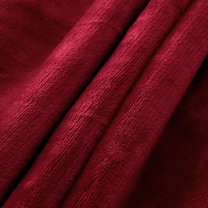 NANPIPER King Size Sherpa Blanket, Soft Fleece Throw for Bed, Reversible Thick Fuzzy Blanket for Winter (Wine Red, 90x108 inches)