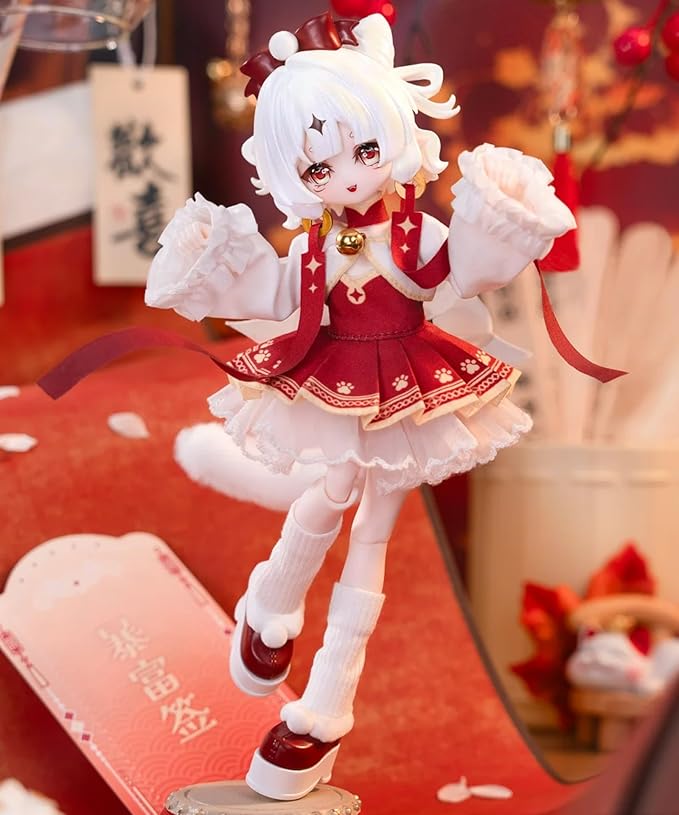 CALEMBOU BJD Blind Box, 1/8 Bonnie Fortune Small Sign Spirit Series 20cm Ball Jointed Doll, Cute Dress Up Doll with Joints, Collection Action Figure for Birthday Christmas