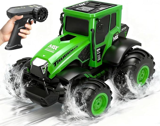 Remote Control Monster Truck Toys: 1:14 Amphibious RC Tractor Toy, 2.4 GHz 4WD RC Cars, All Terrain Off-Road Pickup, Kids Christmas Birthday Gifts Present Boys Girls Toys Ages 6+