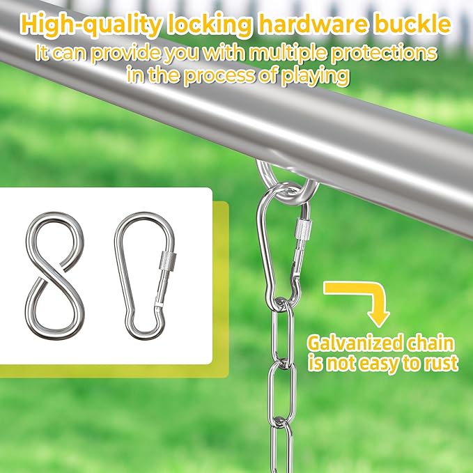 AGPTEK High Back Full Bucket Toddler Swing Seat Infant Swing with Yellow Coated Swing Chains and Carabiners Baby Swing Outdoor for Easy Install(Yellow)