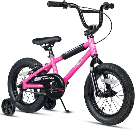 12 14 16 18 Inch Kids Bike BMX Style Bicycle with Training Wheels Coaster Brake for 2-10 Years Old Toddlers Boys Girls Multiple Colors