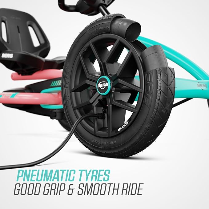 Berg Toys Buddy Lua Pedal Go Kart for Kids and Adults – Adjustable Ride On Toy for Ages 4-8 – Go Karts with BFR System, Adults Outdoor Pedal Car for Kids (Multi)