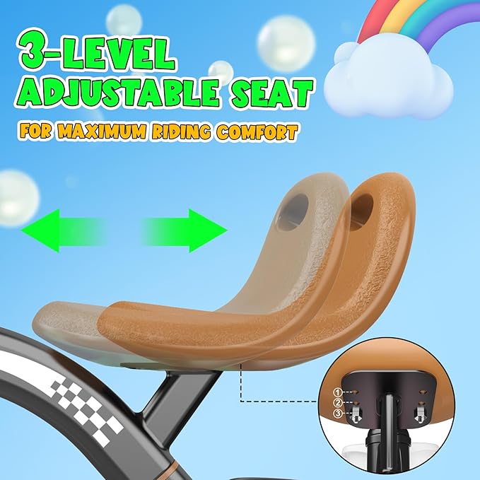 Toddler Tricycle for 1-3 3-4 Year Olds, Toddler Toys Baby Bike, Toys for Ages 2-4, 3-Level Adjustable Seat, 3 Colorful Lighting Wheels, 2 3 4 Year Old Boy Birthday Gifts