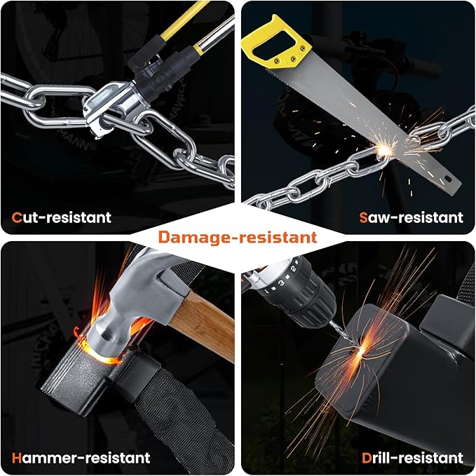 Bike Chain Lock, 3.3 FT Long 5/16"(8mm) Thick Anti-Theft Bicycle Locks, Heavy Duty Bike Lock with 2 Keys, Waterproof Lock for Bike, Motorcycle, Gate