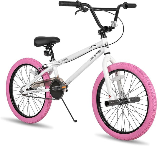 JOYSTAR Brockway Freestyle Kids BMX Bikes 20" 24" Kids Bicycles for 6-14 Years Old Boys Girls and Beginner-Level Riders 2 Pegs Multiple Colors