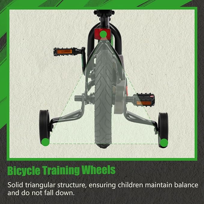 Glerc Kids Bike for Ages 1-8 Years Old, 12-16 Inch BMX Style Kids Bicycle with Training Wheels, Boys Bike for Children and Toddler, Multiple Colors