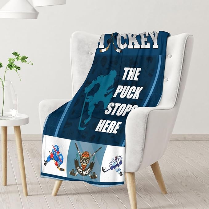 Hockey Gifts - Ice Hockey Blanket for Boys - Kids Throw Blankets for Girls - 50"x60" Soft Plush Throws for Children