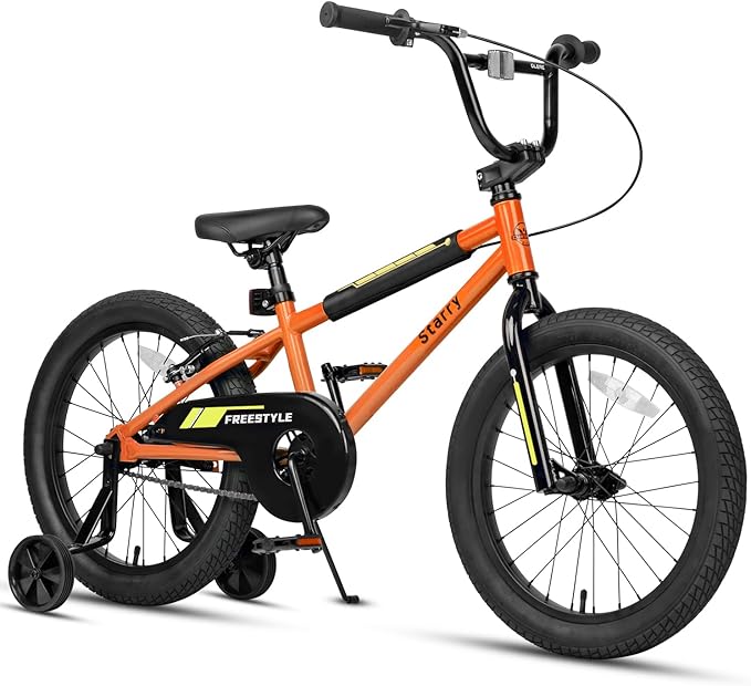 12 14 16 18 Inch Kids Bike BMX Style Bicycle with Training Wheels Coaster Brake for 2-10 Years Old Toddlers Boys Girls Multiple Colors