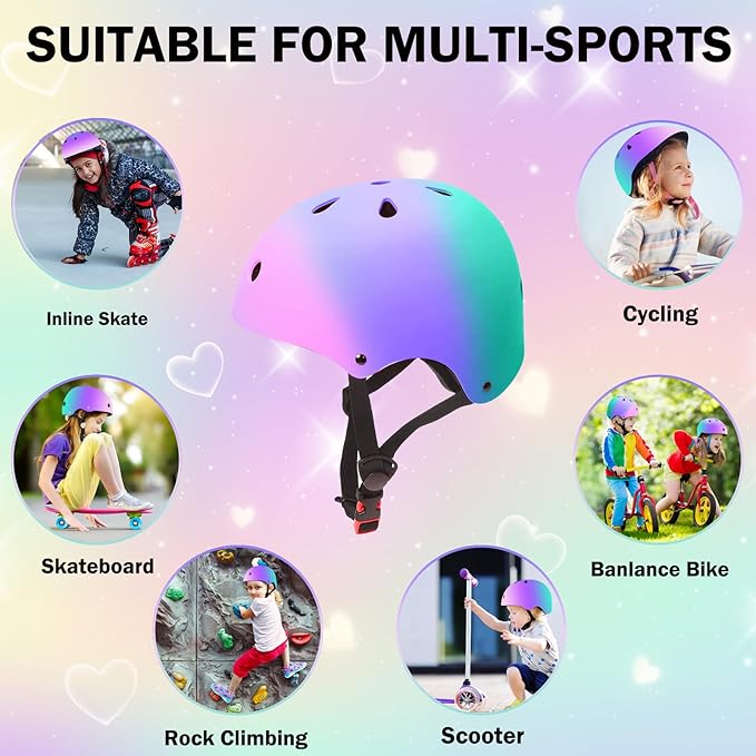 Kids Bike Helmet for 2-3-5-8-14 Ages Girls,Boys,Toddler,Kids and Youth, Ventilation and Impact Resistance Toddler Bike Helmet for Multi-Sport Bicycle Scooter Inline Roller Skate and Skateboarding