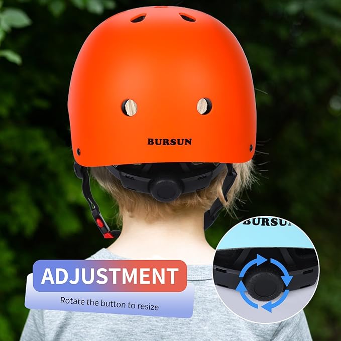 BURSUN Kids Bike Helmet Ventilation & Adjustable Toddler Helmet for Ages 2-14 Kids Boys Girls Multi-Sport Helmet for Skateboard Roller Skateing Bicycle Scooter blance Bike
