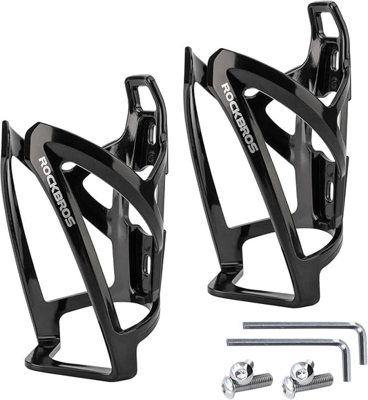ROCKBROS Bike Water Bottle Holder Ultra-Light Bicycle Bottle Cages with Screws Tool, Universal Bike Cup Holder for Road MTB Mountain Bikes Cycling Accessories（2 Pack）