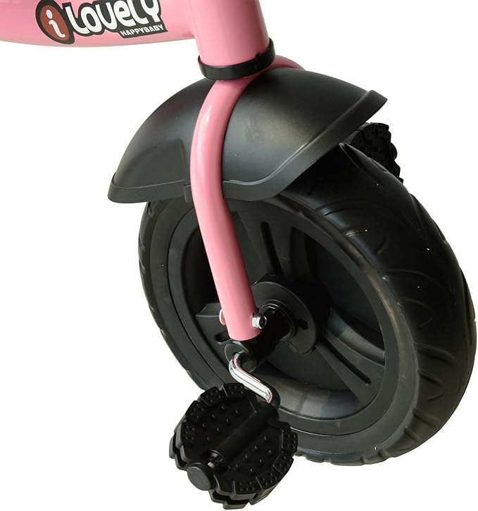 Qaba Toddler Tricycle, Kids Trike, 3-Wheel Bike for Toddlers 2-5 Years, Recreation Baby Tricycle for Boys and Girls with Bell Indoor Outdoor, Pink