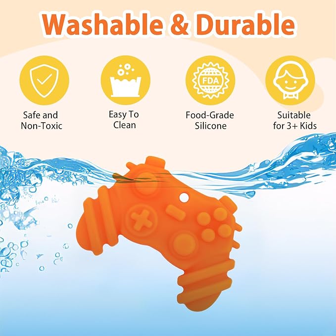 Sensory Toys Silicone Worry Stones 6 Packs - Fidget Toys for Autism Kids & Adults, Anxiety Relief Tools with Unique Shapes for School / Office Use, Calming Stress Toy & Fun Student Prizes