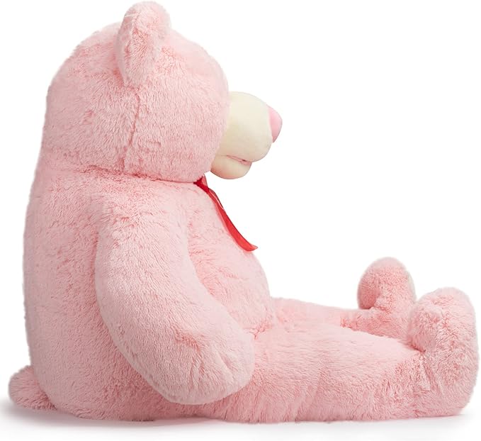 HollyHOME 5ft Giant Teddy Bear Stuffed Animal Huge Teddy Bear Plush with Big Footprints Valentines Gift 5 Feet Pink