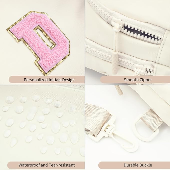 Birthday Gift for 5 6 7 8 9 10 11 12 13 14 15 16 Year Old Girls Fanny Pack Crossbody Bags for Women,Cute Trendy Stuff - Cream,D